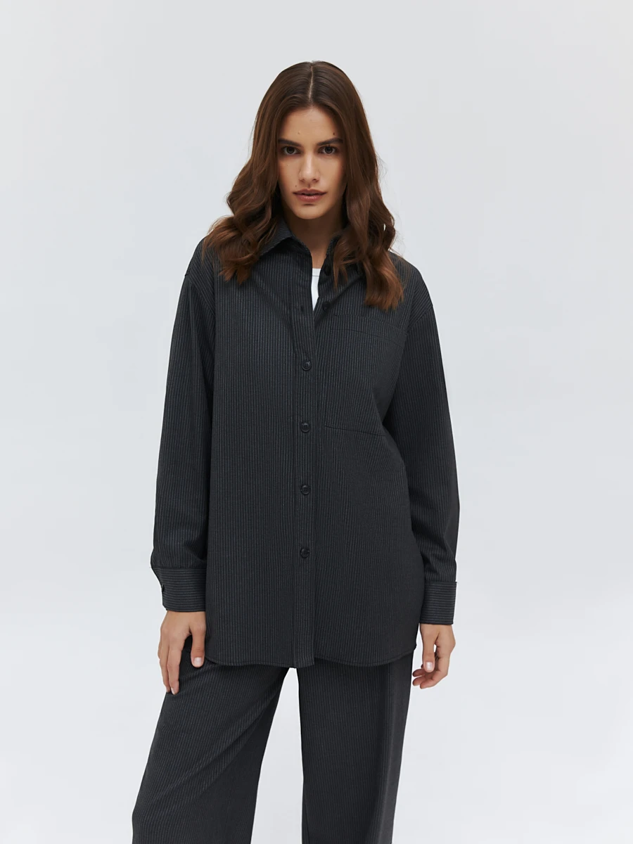 Oversize рубашка в полоску